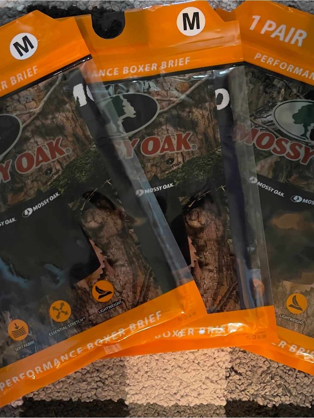 Mossy Oak Orange Packaging Boxer Briefs (Camo Visible)